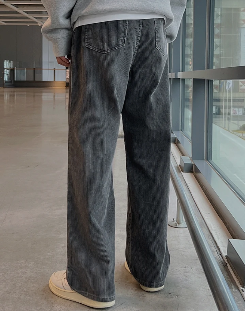 Corduroy Straight Wide Pants