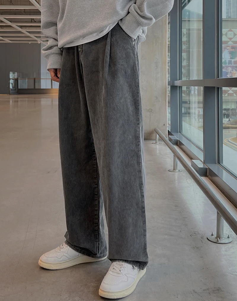 Corduroy Straight Wide Pants