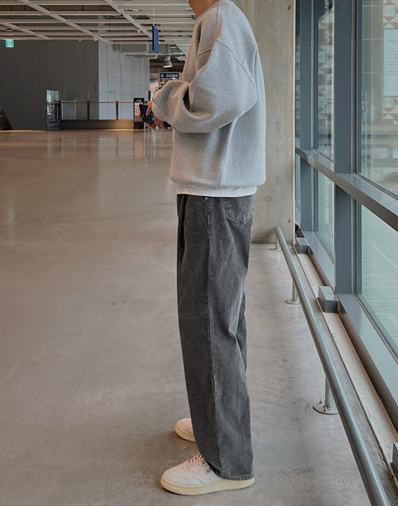 Corduroy Straight Wide Pants