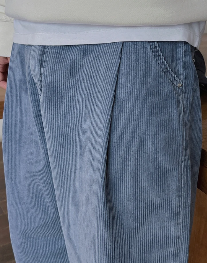 Corduroy Straight Wide Pants
