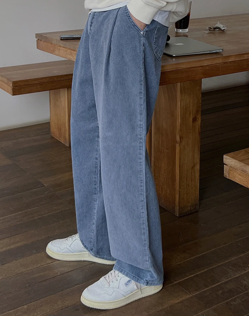 Corduroy Straight Wide Pants