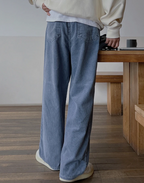 Corduroy Straight Wide Pants