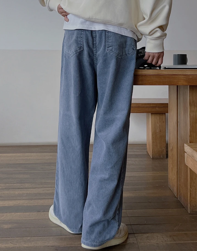 Corduroy Straight Wide Pants