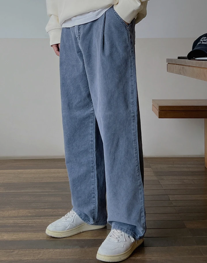 Corduroy Straight Wide Pants