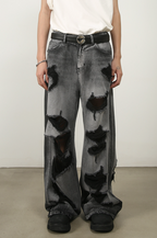 Damage Wide Jeans