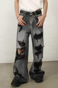 Damage Wide Jeans