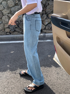 Straight light denim
