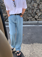 Straight light denim
