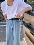 Straight light denim