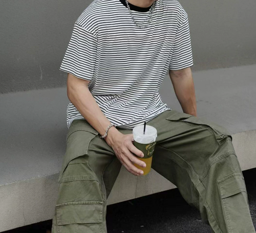 Border short sleeve T-shirt