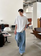 Old wash scimitar jeans