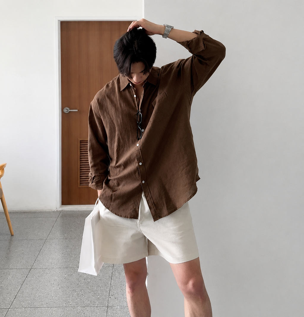 リネンタッチシャツ メンズ 長袖｜Airy Linen SHIRT