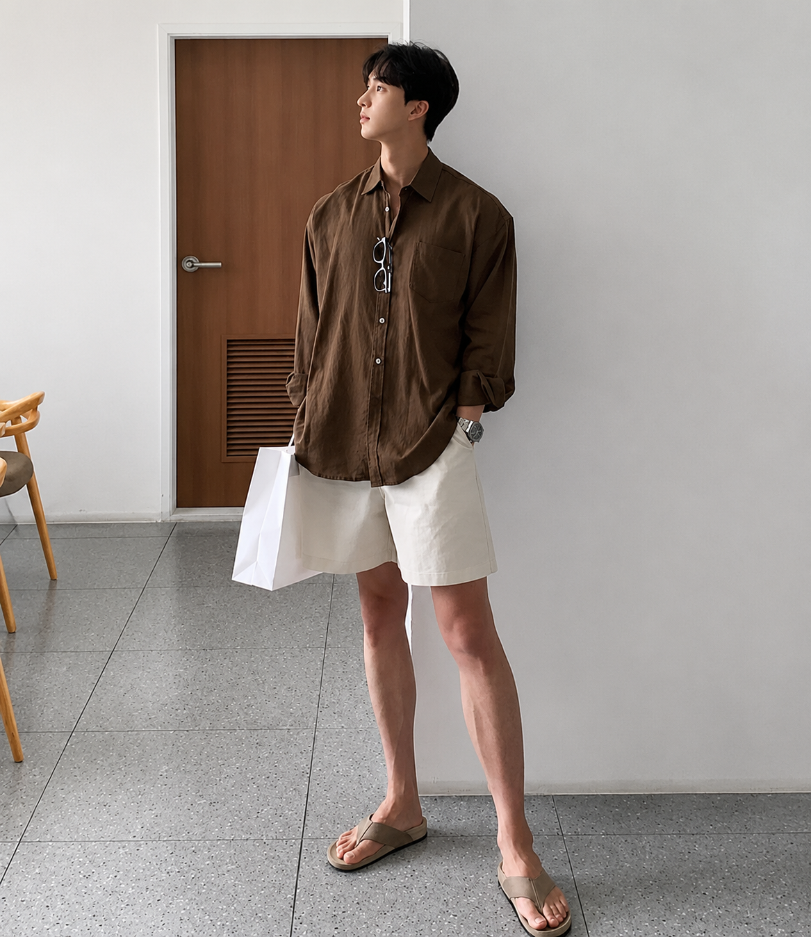 リネンタッチシャツ メンズ 長袖｜Airy Linen SHIRT