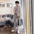 casual short collarless jacket