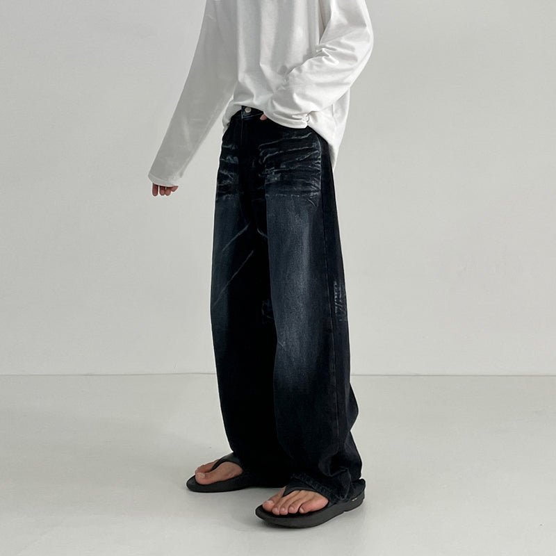 Wide denim pants