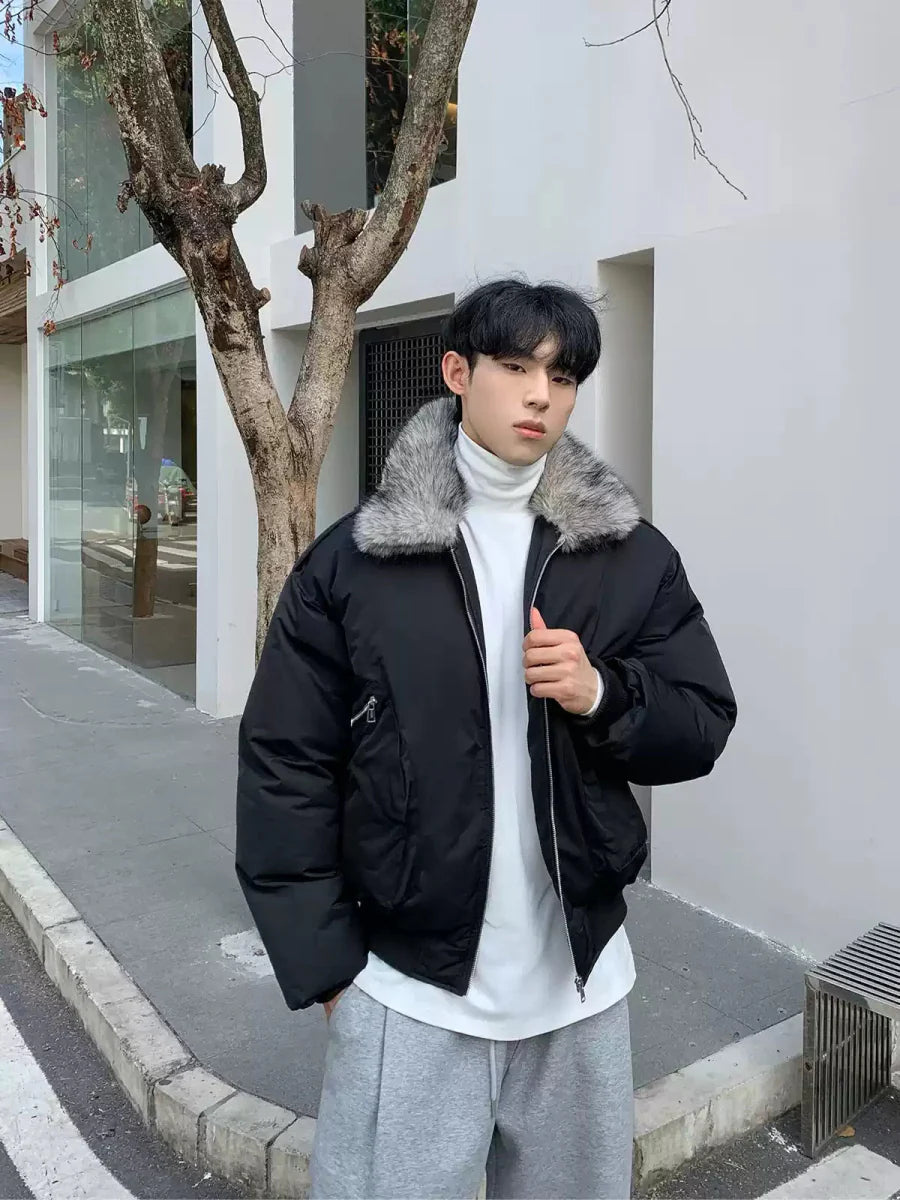 Collar fur thick jacket