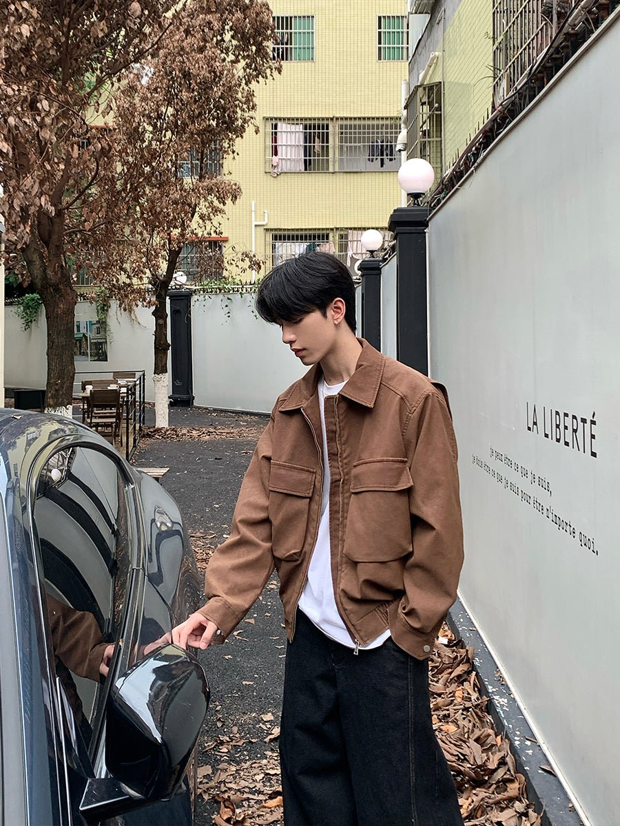 Cropped zipper jacket