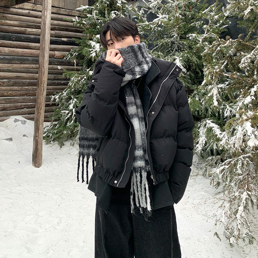 Down jacket with high neck