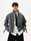 Embroidered leather jacket