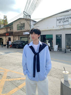 Fake cardigan shirt