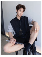 Fake two piece short sleeve shirt