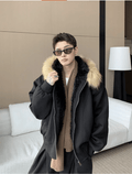 Fur collar sweatshirt hoodie