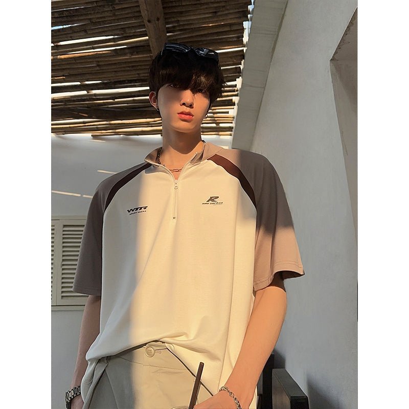 Half zip sports T -shirt