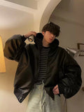 Hoodie leather jacket