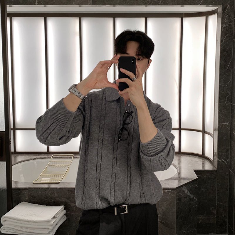 Knit polo shirt