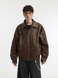 Lapel Leather Jacket