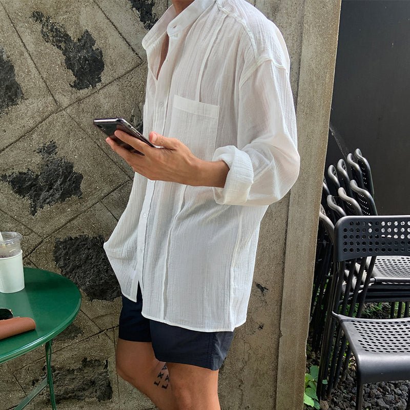 Linen blend summer shirt