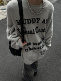 Logo knit long -sleeved sweater