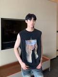 Oil painting sleeveless T-shirt