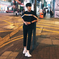Over -size line string T -shirt
