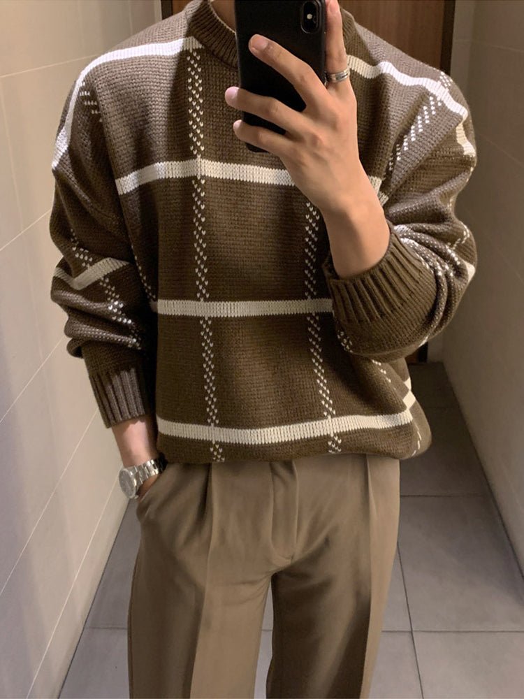 Plaid Knit Sweater