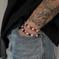 Red and Blue Color Beaded Bracelet
