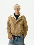 Retro bomber stand collar flight jacket