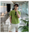 Short -sleeved plain T -shirt