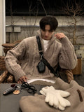 Stand Collar Cable Pattern Sweater