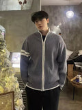 Stand collar zipper knit jacket