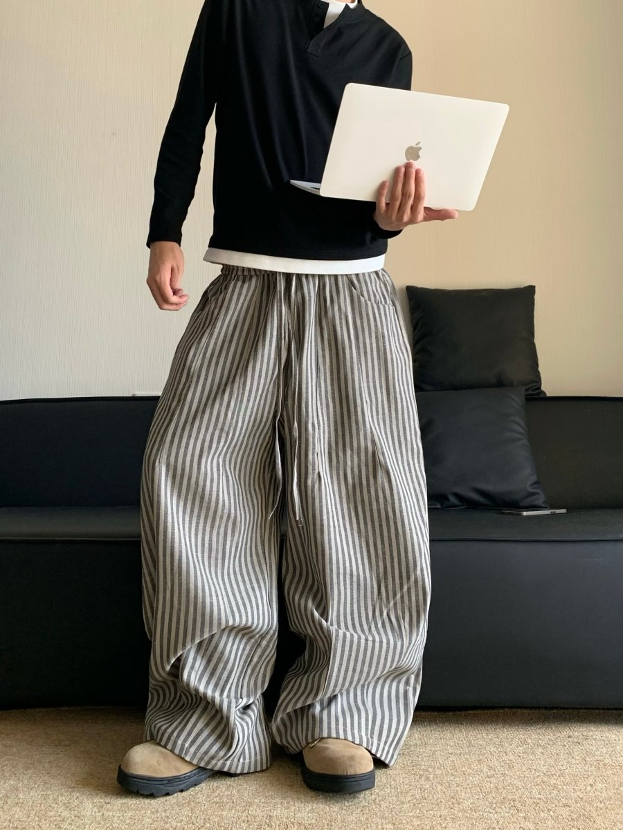 ストライプワイドレッグパンツ メンズ｜Striped Wide PANTS