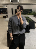 V-neck knit cardigan