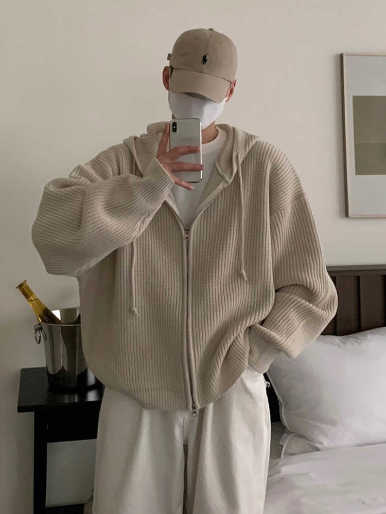 Zipper knit hoodie